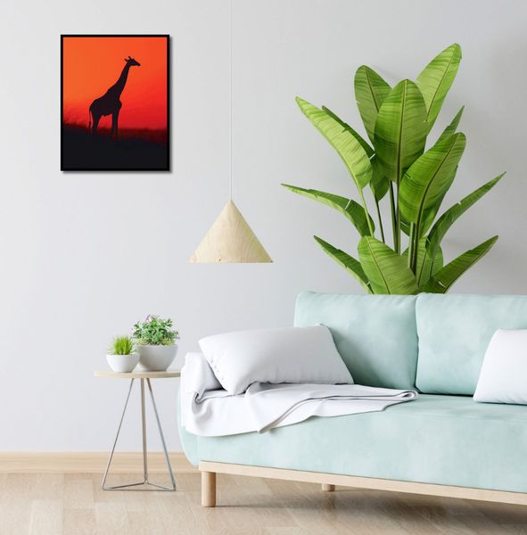 Plakat 40x50cm Żyrafa w Czerni zdjęcie 4