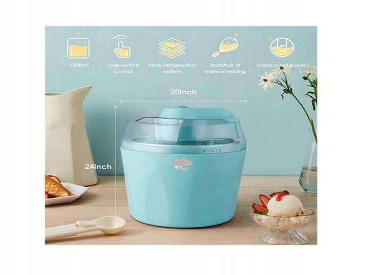 MASZYNA DO LODÓW AMZDEAL BL1450C NIEBIESKA PYSZNE LODY SORBETY LODZIARNIA zdjęcie 4