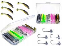 ZESTAW 25 PRZYNĘT SPINNING + PUDEŁKO SANDACZ OKOŃ SZCZUPAK 10x GŁÓWKA