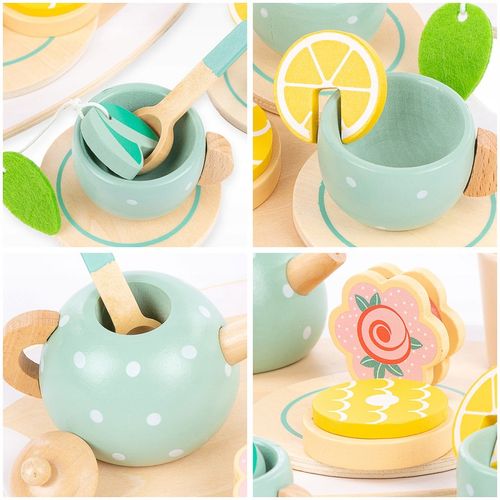 DREWNINAY ZESTAW DO HERBATY DLA DZIECI KINDERPLAY AKCESORIA + TACA na Arena.pl