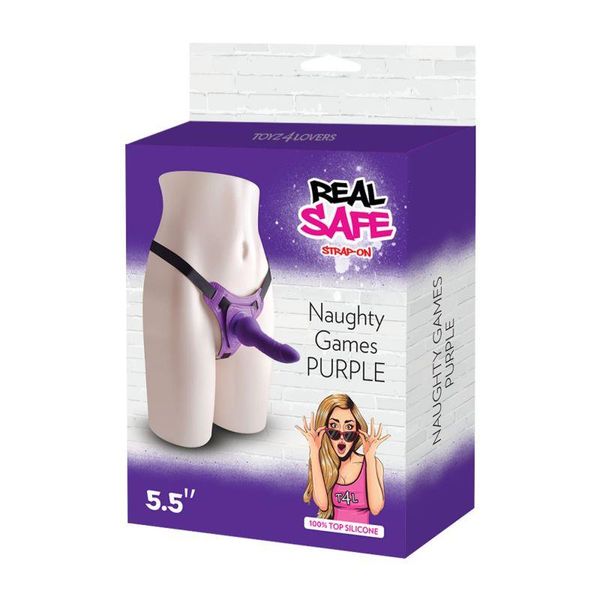 Cintura Regolabile Strap-On Purple Con Fallo Realistico zdjęcie 6