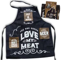 Fartuch Kuchenny - Love My Meat - Prezent dla Gotującego Mężczyzny