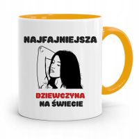 Kubek Żółty Prezent Dla Dziewczyny Najfajniejsza Z Nadrukiem Ze Zdjęciem