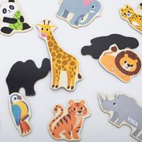 ZESTAW KOLOROWE MAGNESY EDUKACYJNE Z DZIKIMI ZWIERZĘTAMI