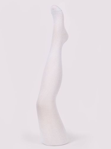 Rajstopy dziewczęce z lurexem ciemnoszaro-białe 2PAK 128-134 YOCLUB na Arena.pl