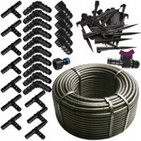 LINIA KROPLUJĄCA Z KOMPENSACJĄ Nawodnienie Kropelkowe WĄŻ 50m 48el SET1 +20