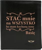 Portfel męski skórzany GRAWEROWANY prezent dla męża z TWOIM NAPISEM
