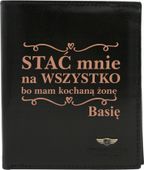 Portfel męski skórzany GRAWEROWANY prezent dla męża z TWOIM NAPISEM