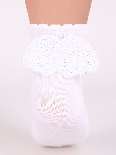 Skarpety dziewczęce bawełniane gładkie ze skrzydłami 3PAK 23-26 YOCLUB na Arena.pl