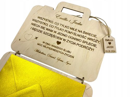 Kartka Na Ślub Ślubna Drewniana kartka Grawer walizka na Arena.pl
