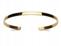 Bransoletka męska srebrna 925 pozłacana 24 karatowym złotem doginana gładka