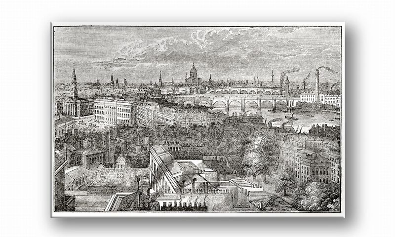 OBRAZ NA PŁÓTNIE 072 Grafika miejska 100x70cm zdjęcie 2