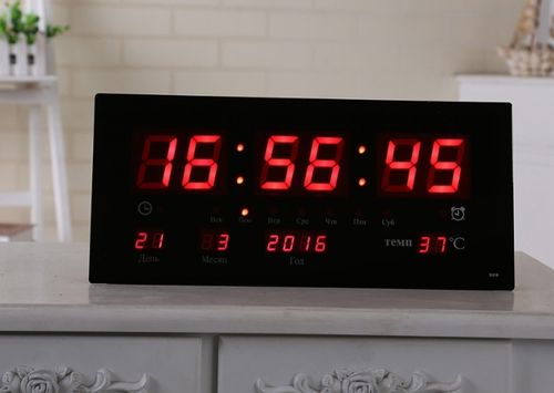 DUŻY ZEGAR CYFROWY LED 36X15 DATA TERMOMETR ALARM na Arena.pl