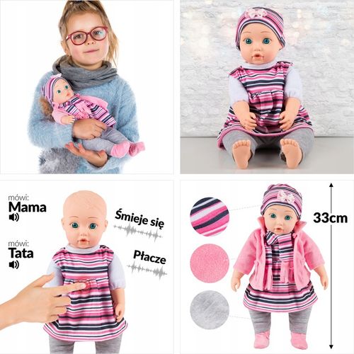 LALKA INTERAKTYWNA BOBAS KINDERPLAY MÓWI ŚMIEJE SIĘ PŁACZE UBRANKA na Arena.pl