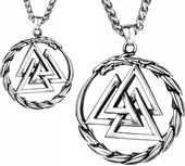 Naszyjnik Vegvísir Nordycki Medalion Runy Trójkąt
