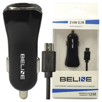 beline ład. sam. 2xusb + microusb 2,1aczarna/black