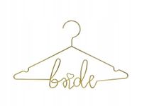 WIESZAK METALOWY BRIDE ZŁOTY DEKORACJA WESELE