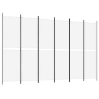 Parawan 6-panelowy, biały, 300 x 200 cm, tkanina