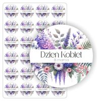 NAKLEJKI dziewczyn koleżanek DZIEŃ KOBIET pracy szkoły 24 szt. 5 cm