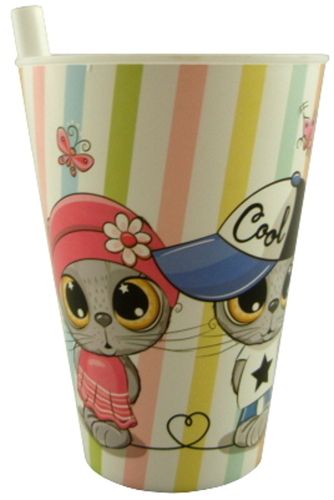 KUBEK ZE SŁOMKĄ DO NAPOJÓW DLA DZIECI 500 ML na Arena.pl