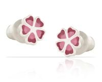 kolczyki kwiatuszki w dwóch odcieniach różu (p15/kds/10/4ag)