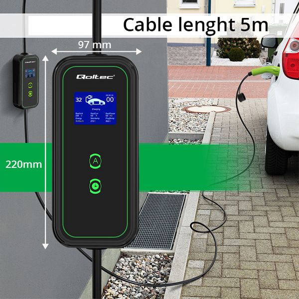 Przenośna ładowarka do samochodu elektrycznego EV 2w1 Typ2 7kW Wi-fi LCD zdjęcie 12