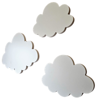 Zestaw 3 szt. chmurki na ścianę do pokoju dziecka ozdoba pokój dziecięcy