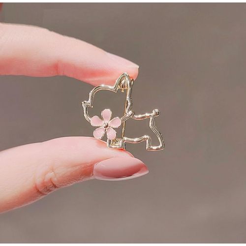 broszka ozdobna emaliowana - piesek z kwiatkiem bz210 na Arena.pl