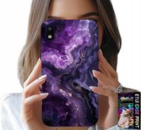 ETUI DO SAMSUNG A10 - FIOLETOWY MARMUREK MODNE KOBIECE + SZKŁO