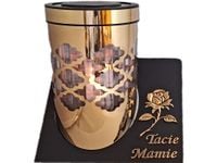 TATA MAMA ZNICZ LAMPION SOLARNY SOLAR FOTOWOLTAICZNY TUBA RÓŻA ZŁOTO