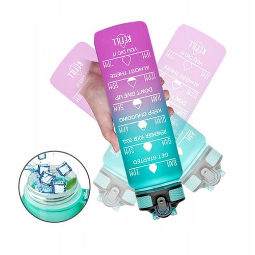 BUTELKA NA WODĘ BIDON SPORTOWY Z MIARKĄ Z PODZIAŁKĄ NA SIŁOWNIE FITNESS 1L na Arena.pl