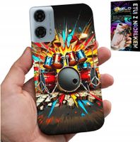 ETUI DO MOTOROLA G24 / G04 - ROCK PERKUSJA BĘBNY ROCK & ROLL + FOLIA