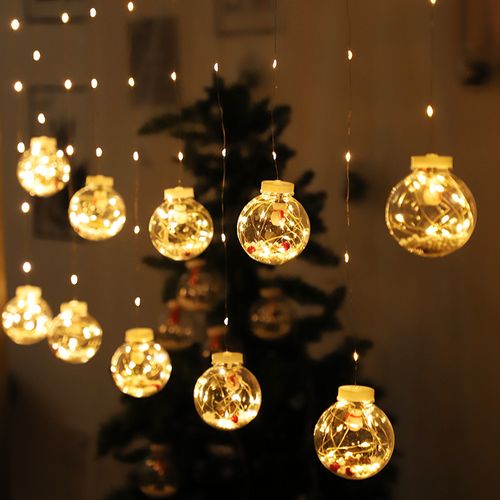 Lampki świąteczne kurtyna bombki z drucikami LED na Arena.pl