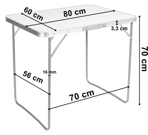 Stół turystyczny CORN kempingowy składany 80x60 cm biały na Arena.pl