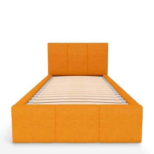 ŁÓŻKO POJEDYNCZE 90x200cm ŁÓŻKO TAPICEROWANE Z POJEMNIKIEM ŻÓŁTE na Arena.pl