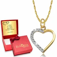 Złoty Naszyjnik Serce Serduszko Na prezent ZŁOTO 333 Grawer