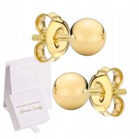 ZŁOTE KOLCZYKI KULKI 6 MM GŁADKIE PRÓBA 585 KOMUNIA URODZINY