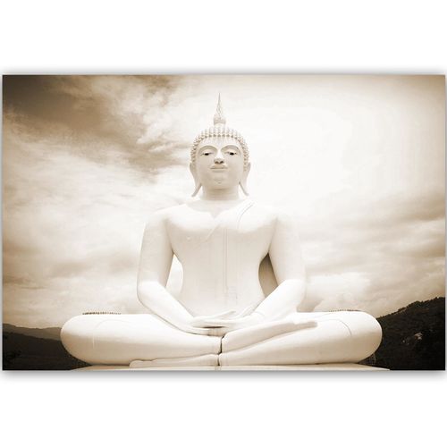 Obraz na płótnie - Canvas, Budda i niebo retro 90x60 na Arena.pl