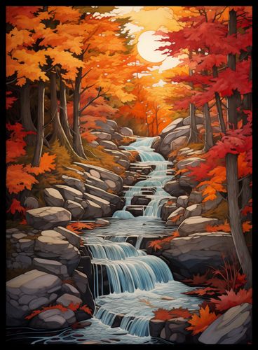 Plakat 40x55cm Jesienne Wodospady na Arena.pl