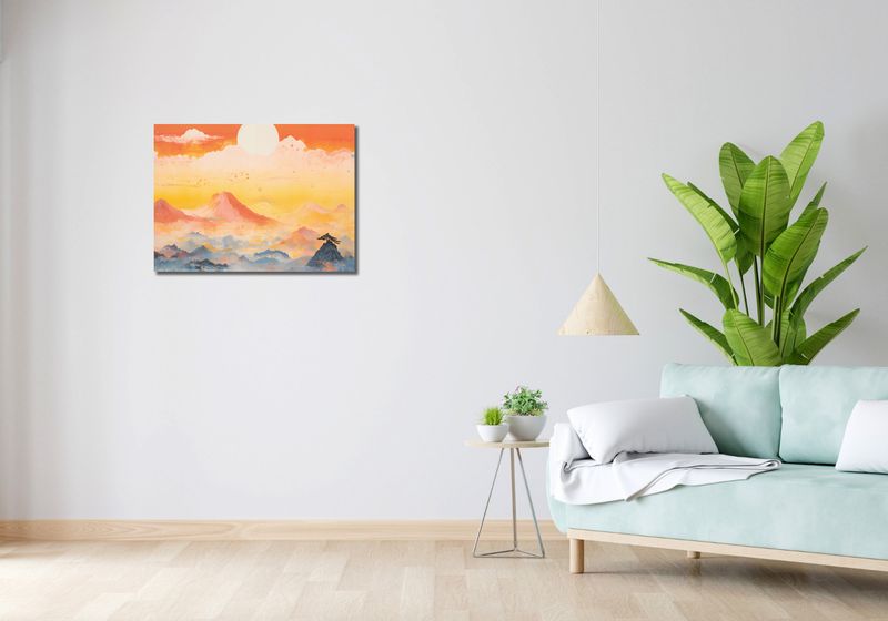 Obraz 70x50cm Świt nad Krainą Ciszych Gór zdjęcie 2