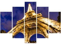 105CM 150CM OBRAZ 5 ELEM WIEŻA EIFFLA O ZMROKU DRUK