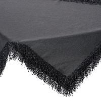 Serweta z dekoracyjną taśmą z frędzelkami gładki JASPER 85X85 czarna