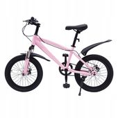Pinkes Kinderfahrrad , Mountainbike mit Tasche, Pumpe, Licht, 18 Zoll