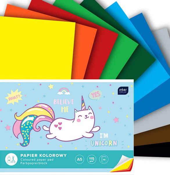 ZESZYT PAPIERÓW KOLOROWYCH A5 10 INTERDRUK zdjęcie 1