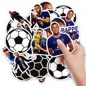 NAKLEJKI NA ZESZYT NALEPKA Z POSTACIAMI SPORT PIŁKA MBAPPE WZORY 10SZT
