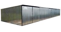 GARAŻ BLASZANY RZĄD 17,5m x 5m - spad tył 4x Brama ocynk 15x6 GB345