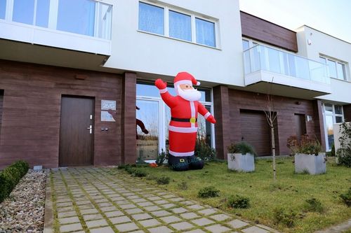 DMUCHANY MIKOŁAJ 1,2M GWIAZDOR LAMPKI choinkowe LED sople choinka ozdoby na Arena.pl