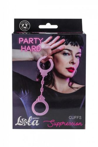 Kajdanki-Silicone Handcuffs Party Hard Suppression Pink na Arena.pl