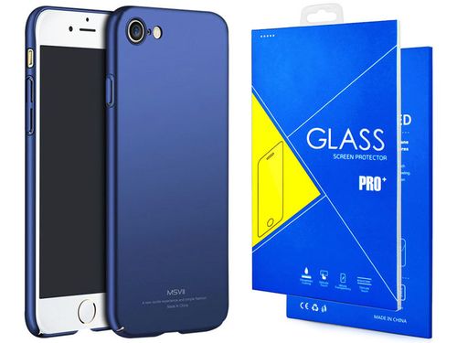 Etui MSVII Thin Case do Apple iPhone 8 Granatowe + Szkło na Arena.pl