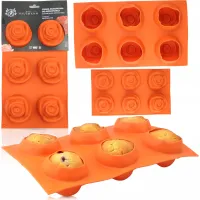 FORMA SILIKONOWA DO DESERÓW KSZTAŁT RÓŻA MUSY CIASTKA 6 SZTUK 17x30 CM